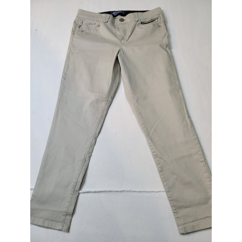Democracy Ab solution Skinny Pants Tan Khaki Size 12 Stretch Twill Trousers 1704